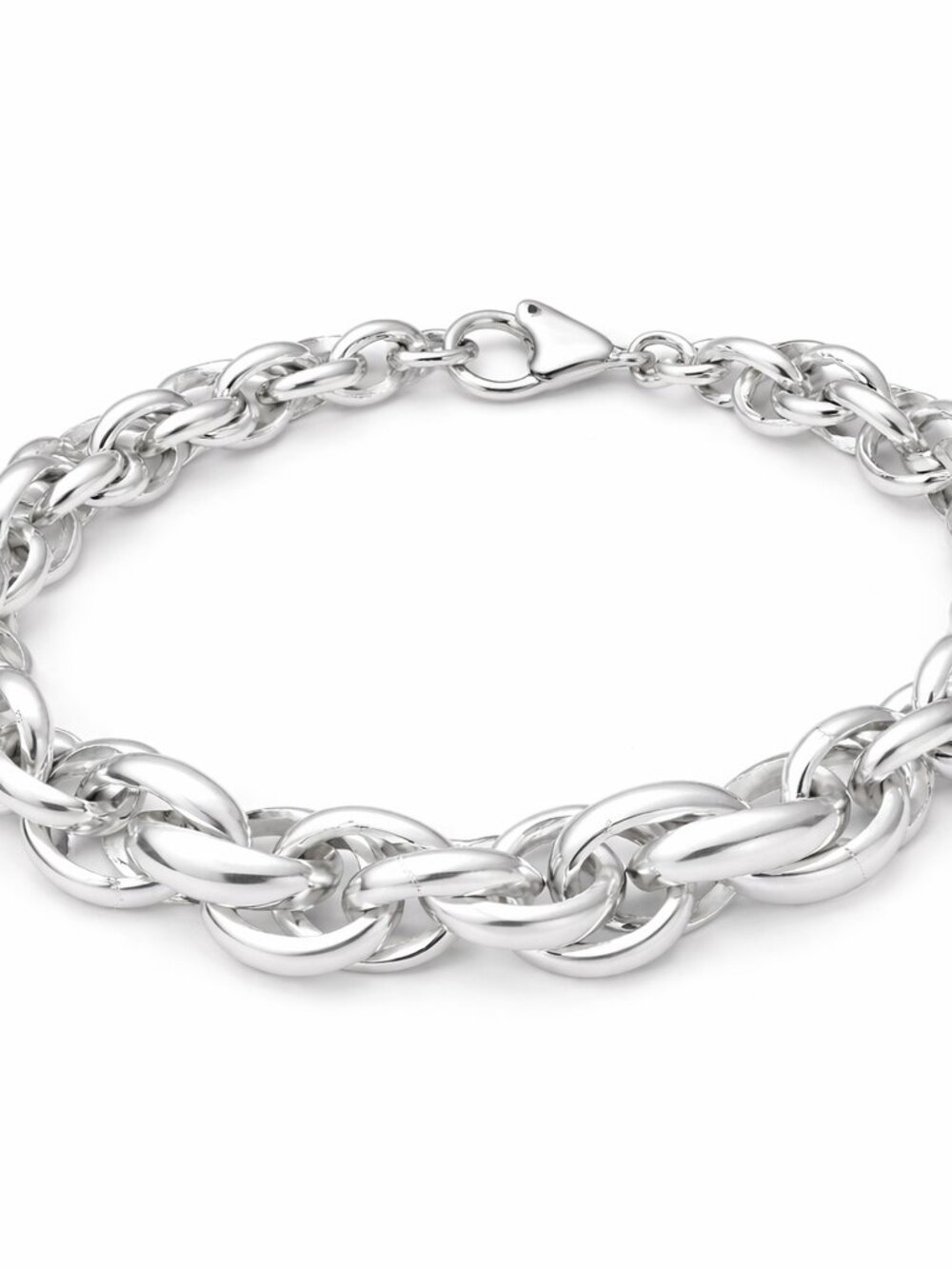 925 Sterling Silver “Luxe Interlock Chain” Chunky Bracelet